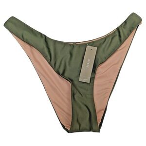 J. Crew Curved waist cheeky bikini Swim bottom BC125 Safari Olive Green NEW